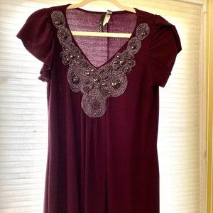 Gorgeous purple summer dress with embellishment